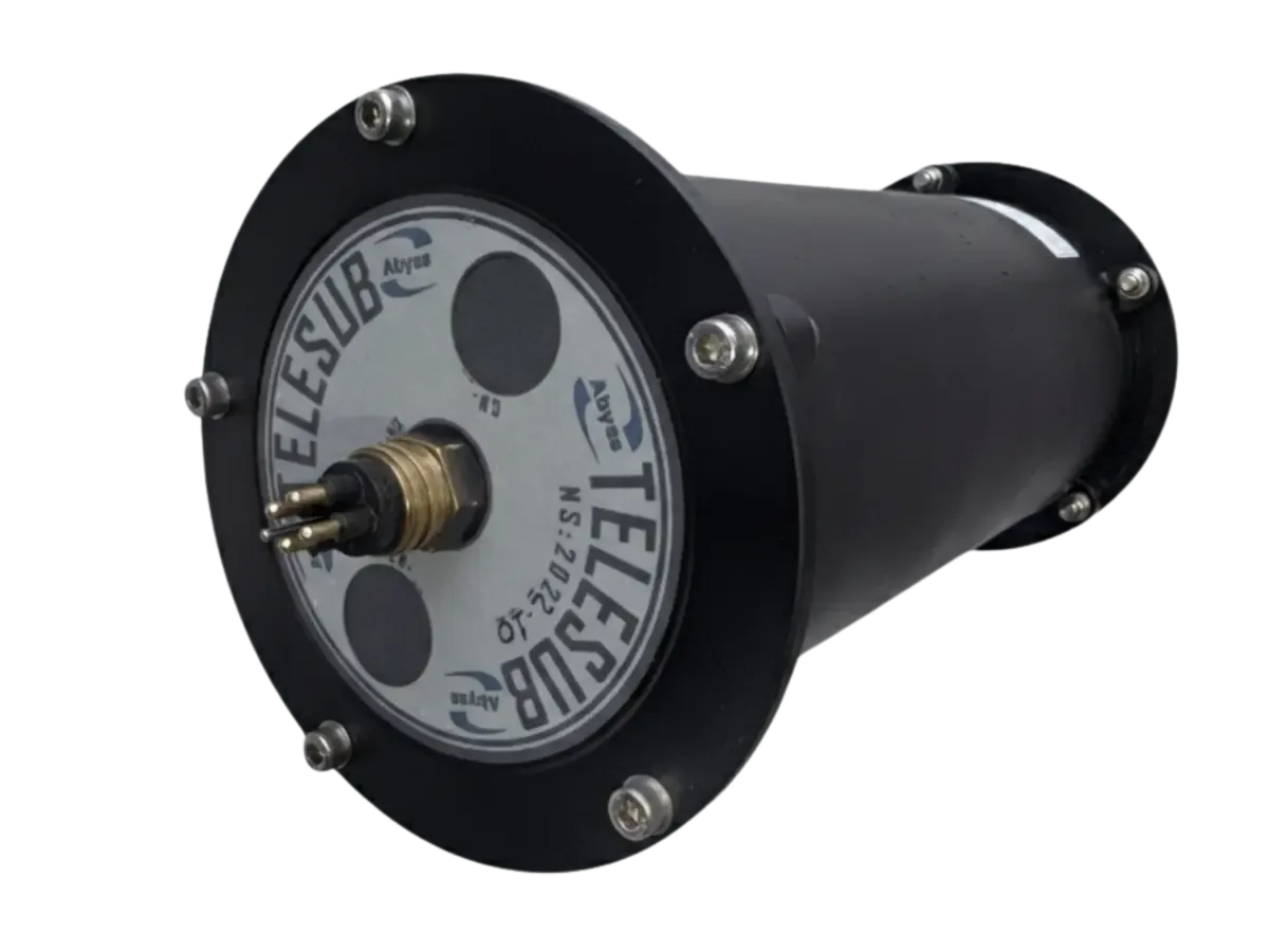 Unidade de telemetria submarina TELESUB AB-500 em corpo estanque preto